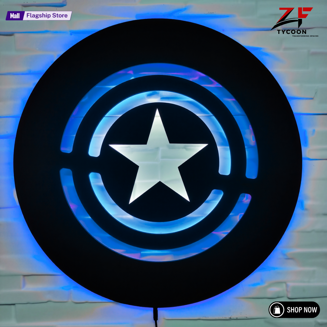 ZF Captain America Shield | Glowing Wall Art
