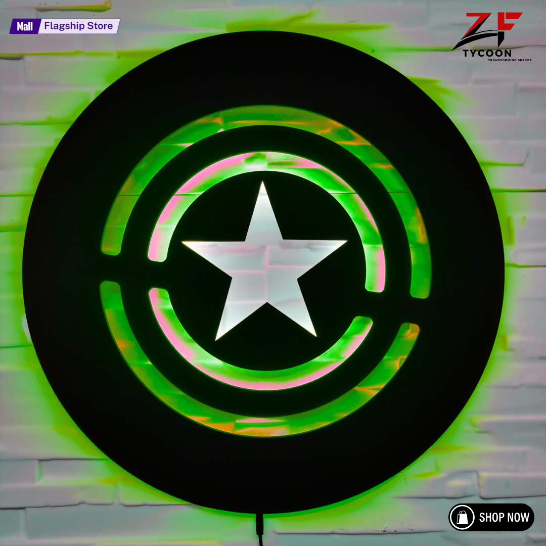 ZF Captain America Shield | Glowing Wall Art