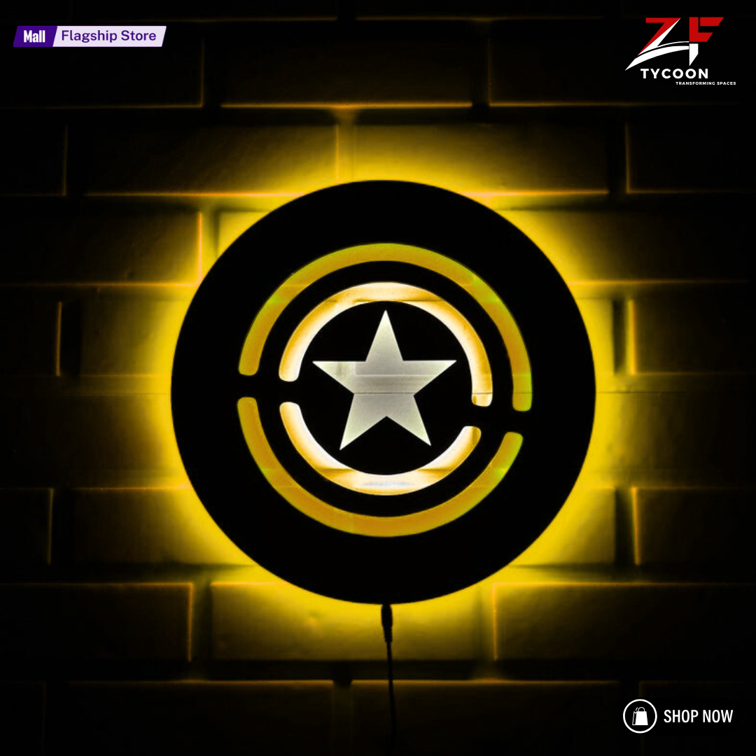ZF Captain America Shield | Glowing Wall Art