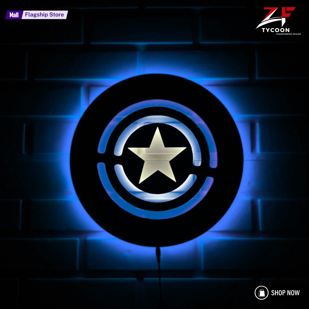 ZF Captain America Shield | Glowing Wall Art
