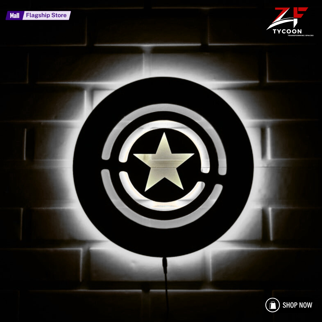 ZF Captain America Shield | Glowing Wall Art