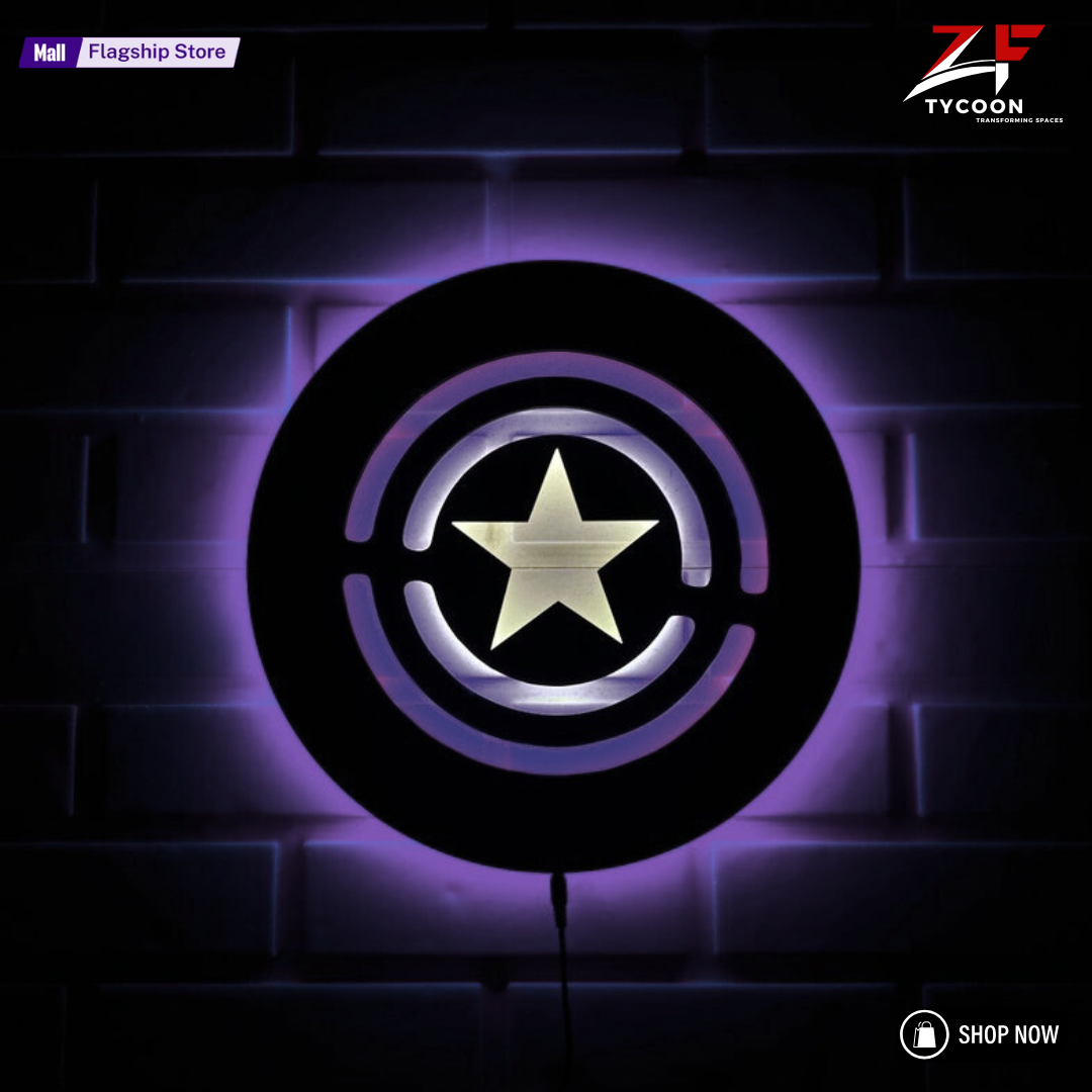 ZF Captain America Shield | Glowing Wall Art