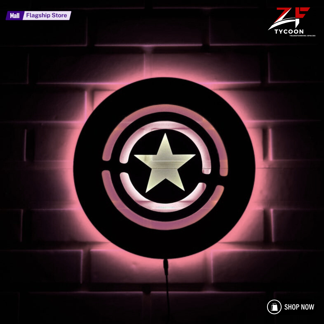 ZF Captain America Shield | Glowing Wall Art