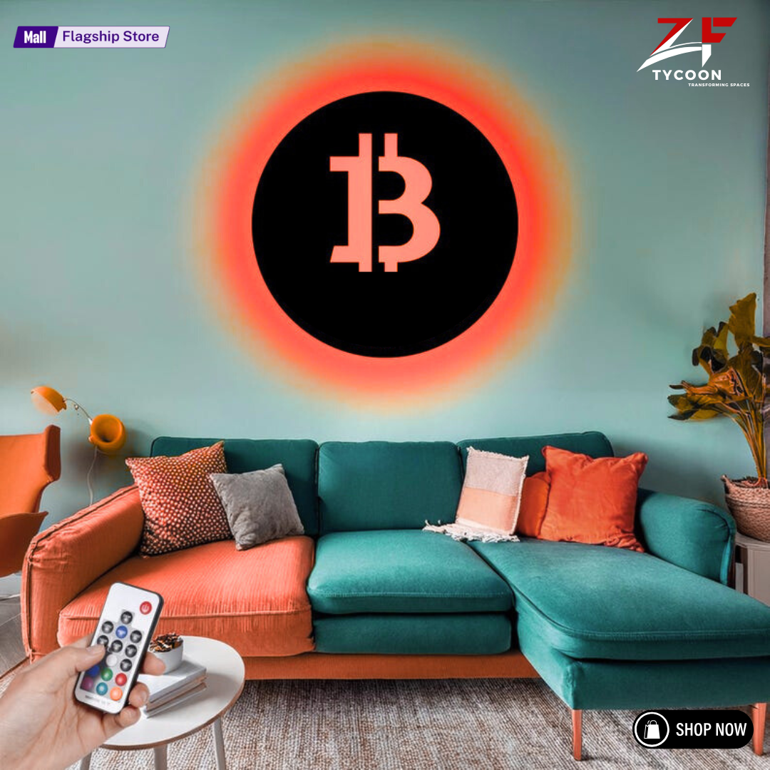 ZF BTC wood wall Wooden 7mm Thickness Imported Sheet LED Wall Light art with rgb led light, home decor, wooden office decor with light, sign, BTC wall decor