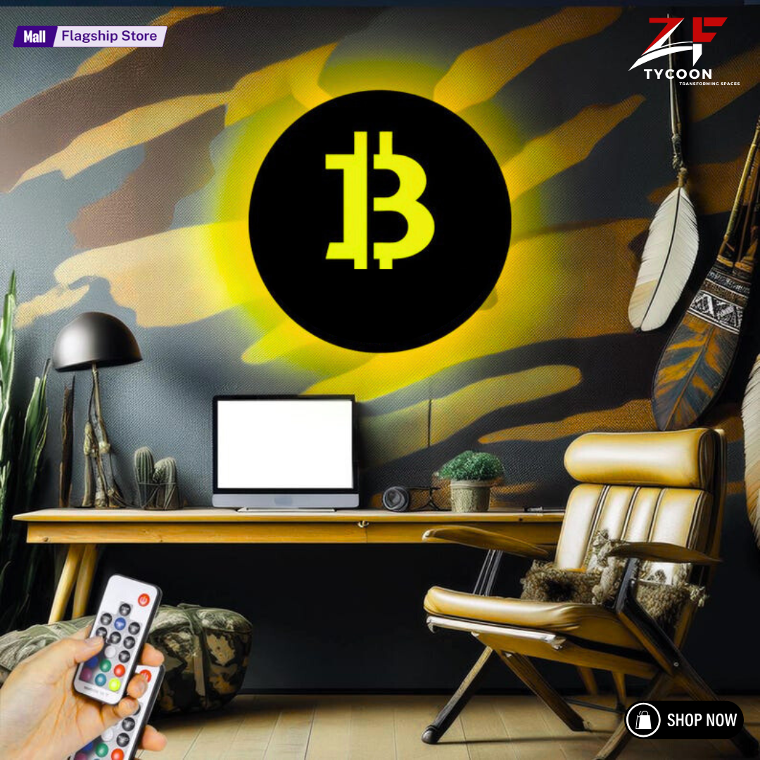 ZF BTC wood wall Wooden 7mm Thickness Imported Sheet LED Wall Light art with rgb led light, home decor, wooden office decor with light, sign, BTC wall decor