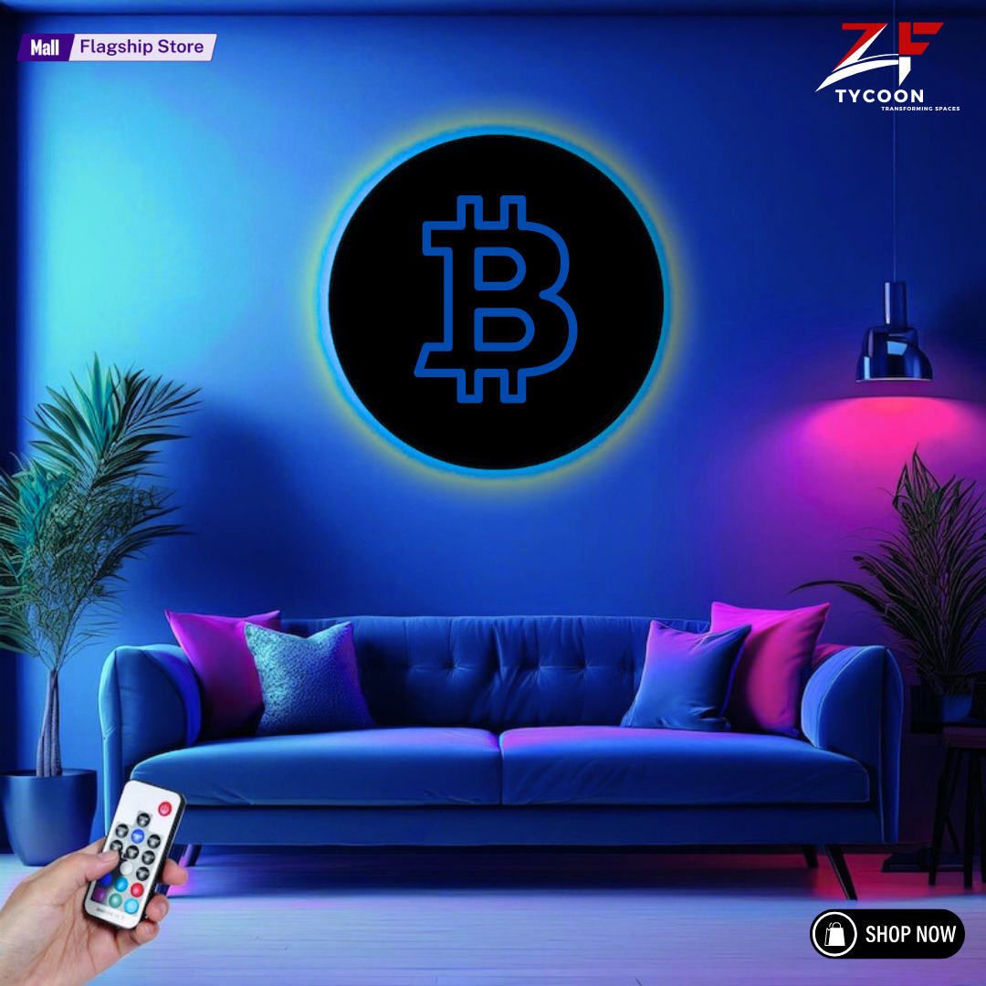ZF BTC wood wall Wooden 7mm Thickness Imported Sheet LED Wall Light art with rgb led light, home decor, wooden office decor with light, sign, BTC wall decor