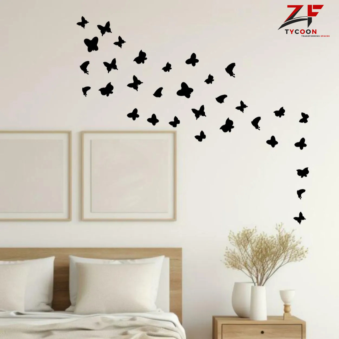 ZF Pack of 20 Plus Wooden Butterflies for Your Kids Bedroom Wall Decoration