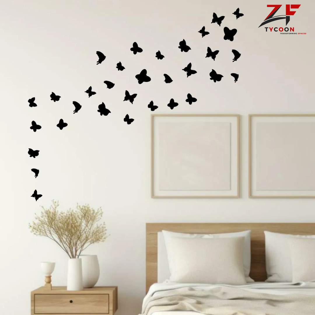ZF Pack of 20 Plus Wooden Butterflies for Your Kids Bedroom Wall Decoration
