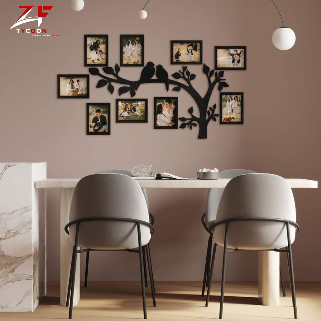 ZF Family Tree Wall Art Photo Collage, Family Tree Charts, 8-9 FramesFamily Photos In Wooden Frames, Wooden Tree of Life, Wooden Family Tree