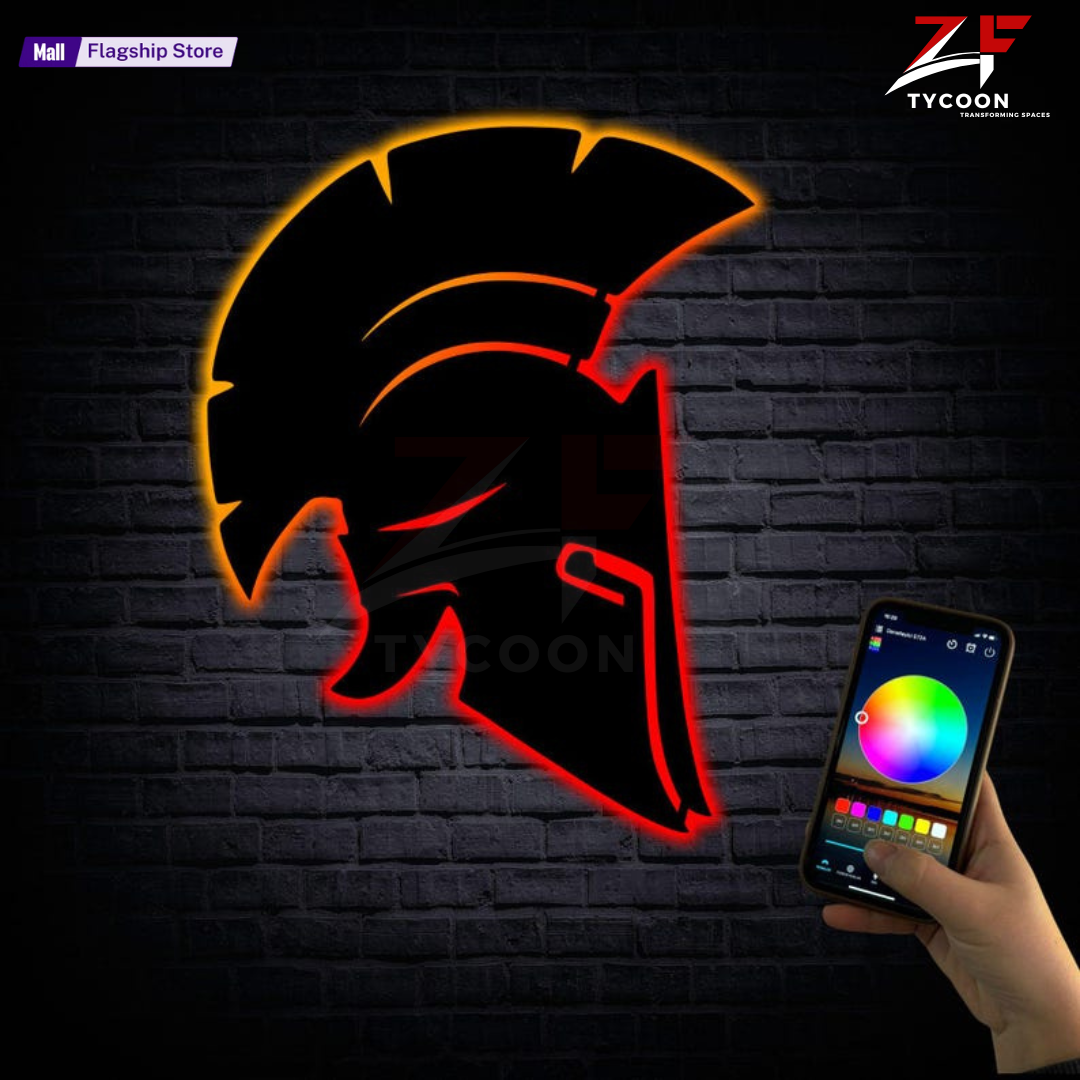 ZF Spartan 3D WALL LED LAMP , Gladiator led Light, led wall decor , Gamming room decor , gaming room decor , kids decor