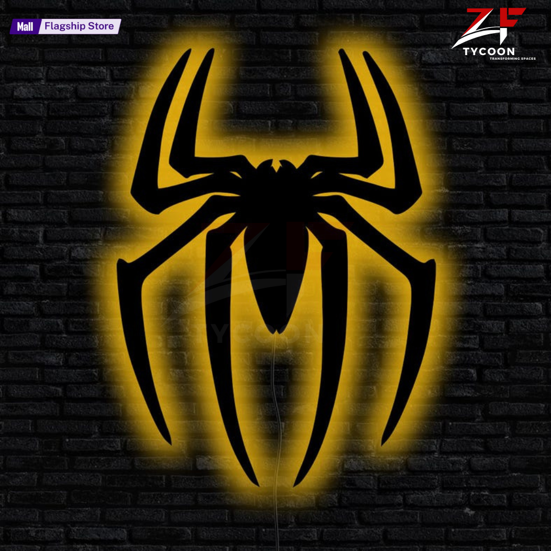 ZF Spiderman 3D spider LOGO night light , Spiderman Spider Wall Decor, Spider Night Light, Spider Wall Hanging Sign, Christmas Gift, Game Room Decor