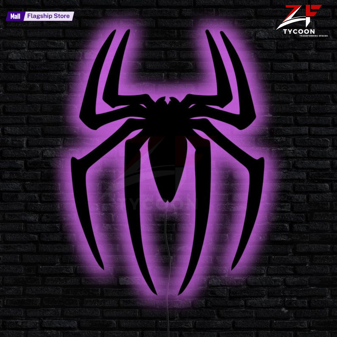ZF Spiderman 3D spider LOGO night light , Spiderman Spider Wall Decor, Spider Night Light, Spider Wall Hanging Sign, Christmas Gift, Game Room Decor