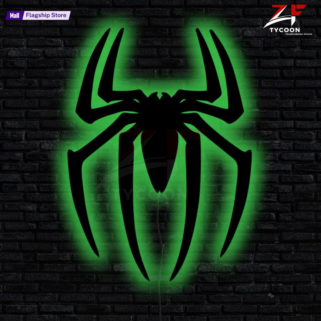 ZF Spiderman 3D spider LOGO night light , Spiderman Spider Wall Decor, Spider Night Light, Spider Wall Hanging Sign, Christmas Gift, Game Room Decor