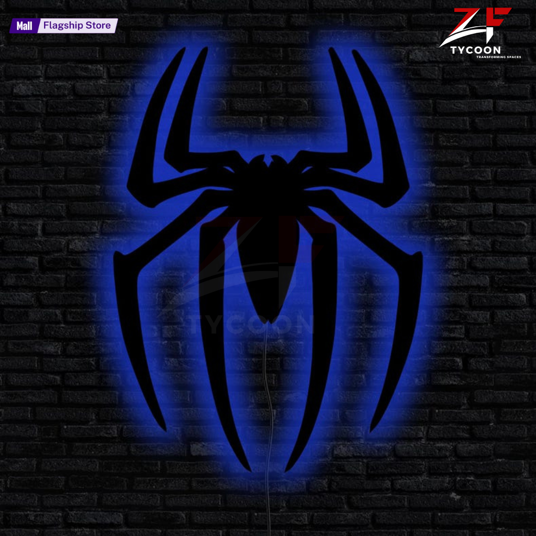 ZF Spiderman 3D spider LOGO night light , Spiderman Spider Wall Decor, Spider Night Light, Spider Wall Hanging Sign, Christmas Gift, Game Room Decor
