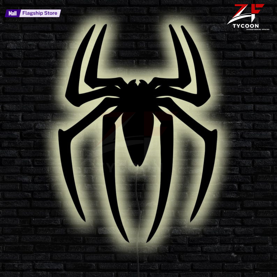 ZF Spiderman 3D spider LOGO night light , Spiderman Spider Wall Decor, Spider Night Light, Spider Wall Hanging Sign, Christmas Gift, Game Room Decor