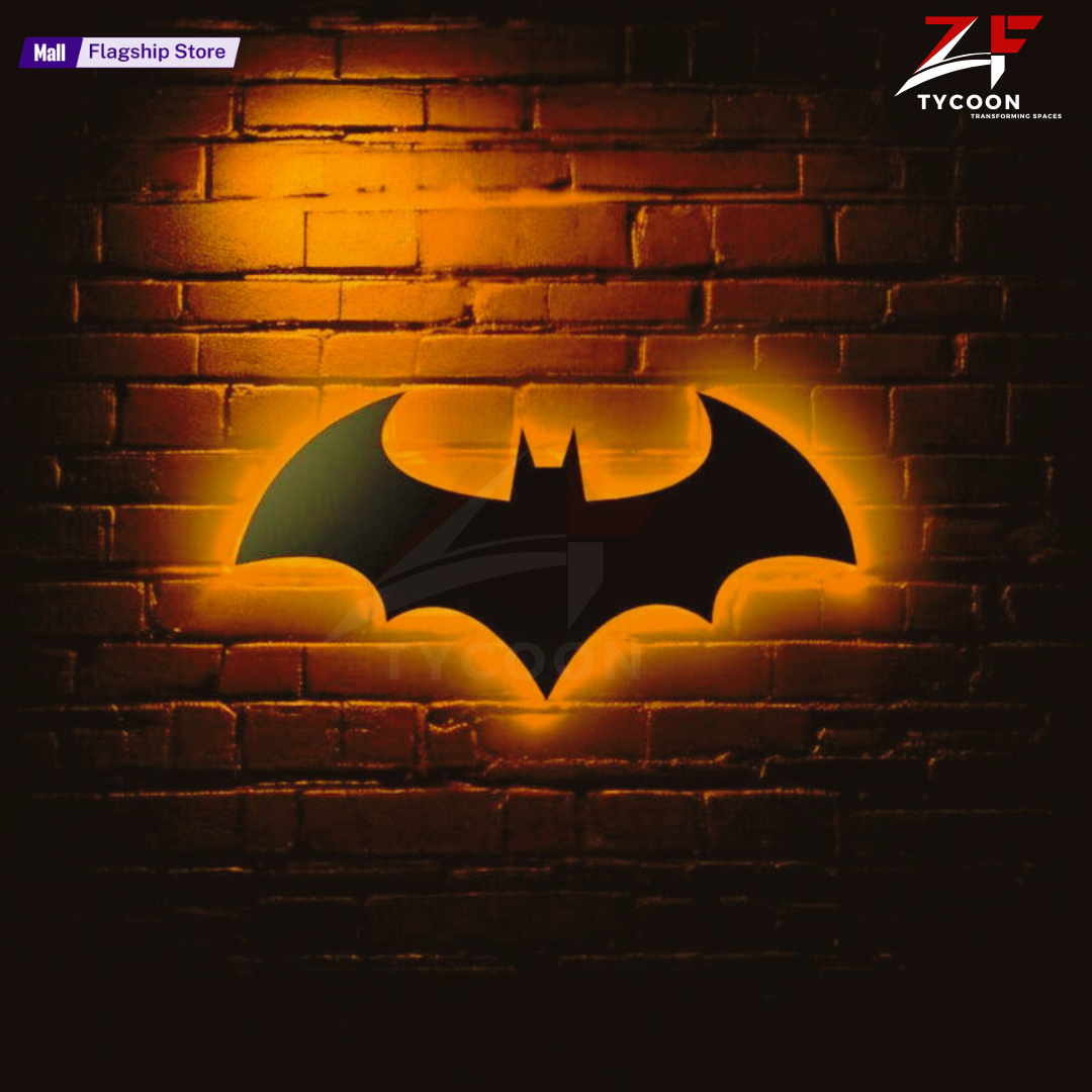 ZF Bat man led Sign Bat man Lights Wall Light Bat Led Sign Superhero 𝟐𝟐𝐢𝐧𝐜𝐡 Extra Big Size Gifts for Men Kids 16 Colors Adjustable Bedroom Home Wall Decor Lights