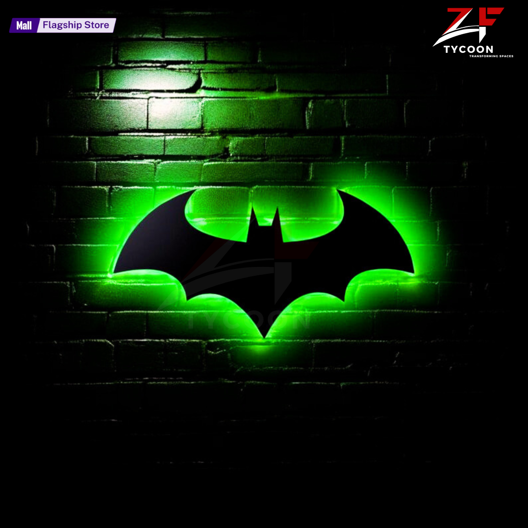 ZF Bat man led Sign Bat man Lights Wall Light Bat Led Sign Superhero 𝟐𝟐𝐢𝐧𝐜𝐡 Extra Big Size Gifts for Men Kids 16 Colors Adjustable Bedroom Home Wall Decor Lights