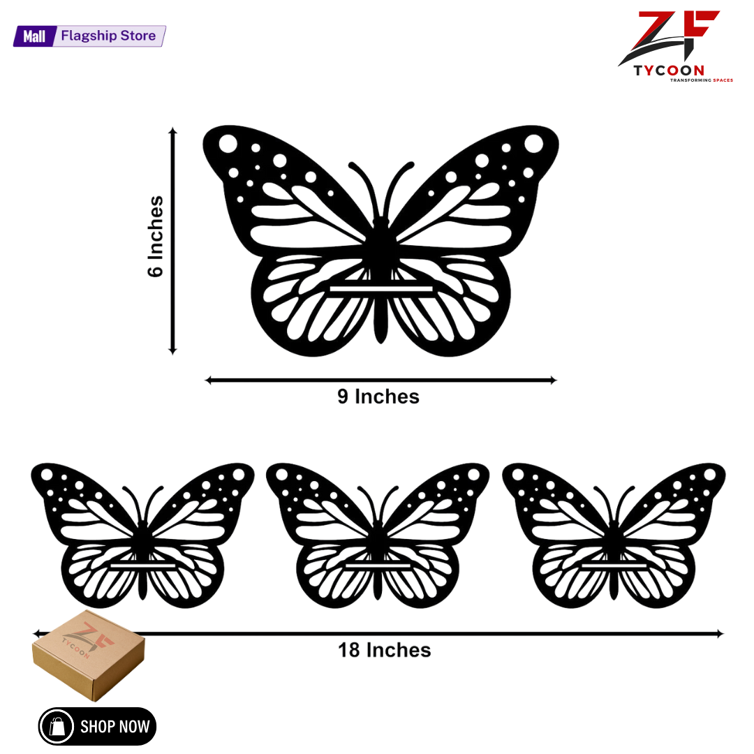 ZF Decorative Butterfly Wall Shelf, Decoration Candlestick, Wall Décor Ideas, Wooden Wall Shelves ( Candle Light Not Include )