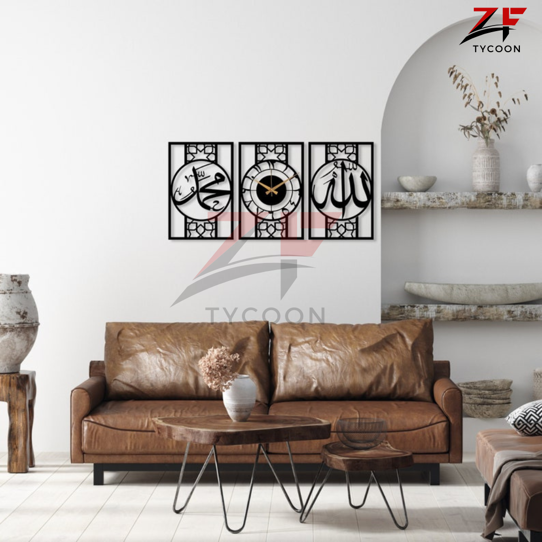 ZF Modern Wall Clock | Clock Hanging Decor | 3D DIY Laser Cut Cnc | Wall Art Design Decoration | Home Decor Living Room