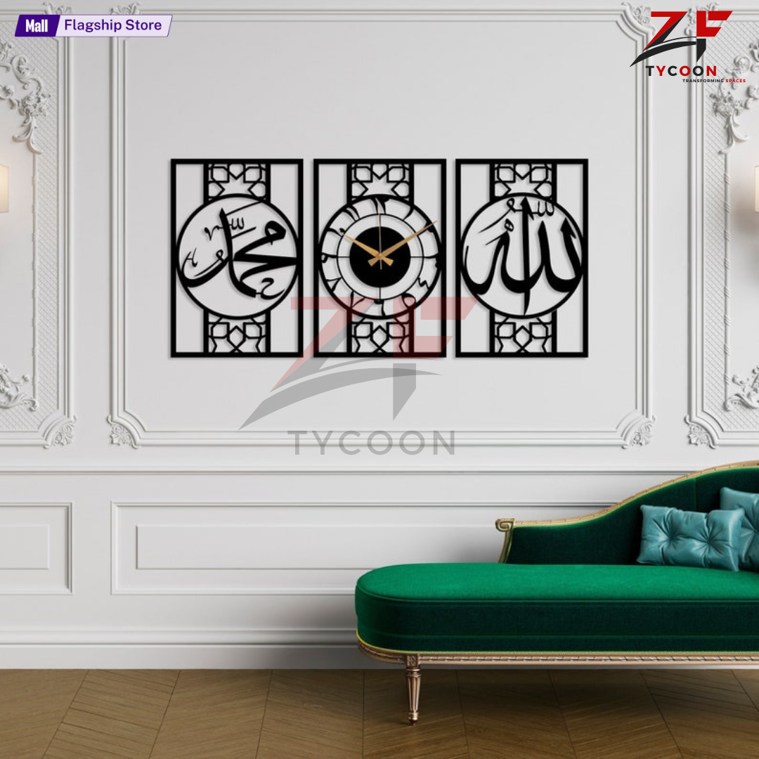 ZF Modern Wall Clock | Clock Hanging Decor | 3D DIY Laser Cut Cnc | Wall Art Design Decoration | Home Decor Living Room