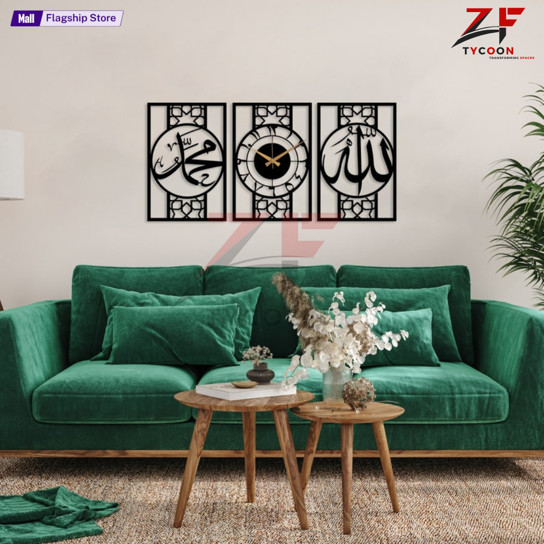 ZF Modern Wall Clock | Clock Hanging Decor | 3D DIY Laser Cut Cnc | Wall Art Design Decoration | Home Decor Living Room