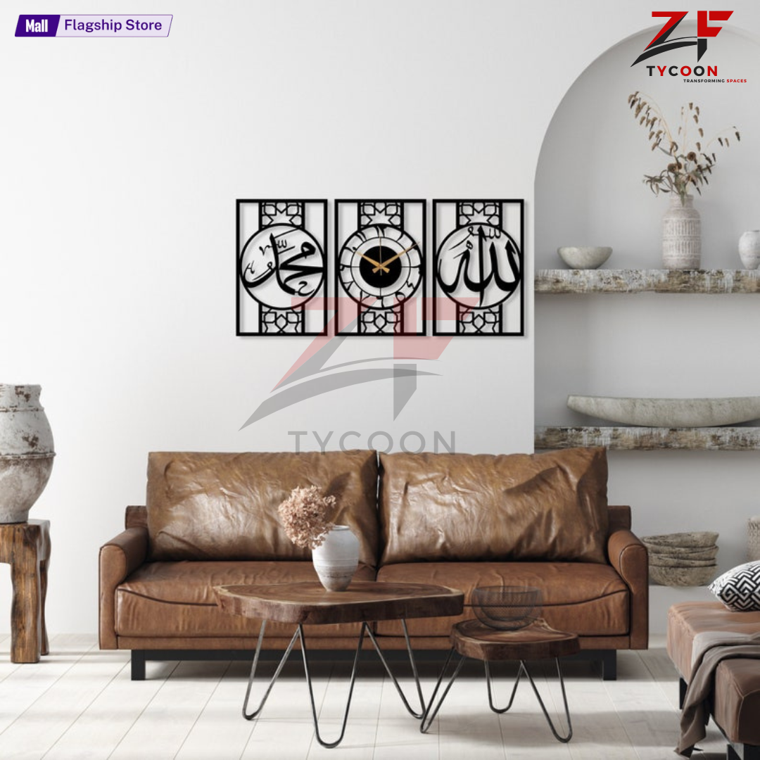 ZF Modern Wall Clock | Clock Hanging Decor | 3D DIY Laser Cut Cnc | Wall Art Design Decoration | Home Decor Living Room
