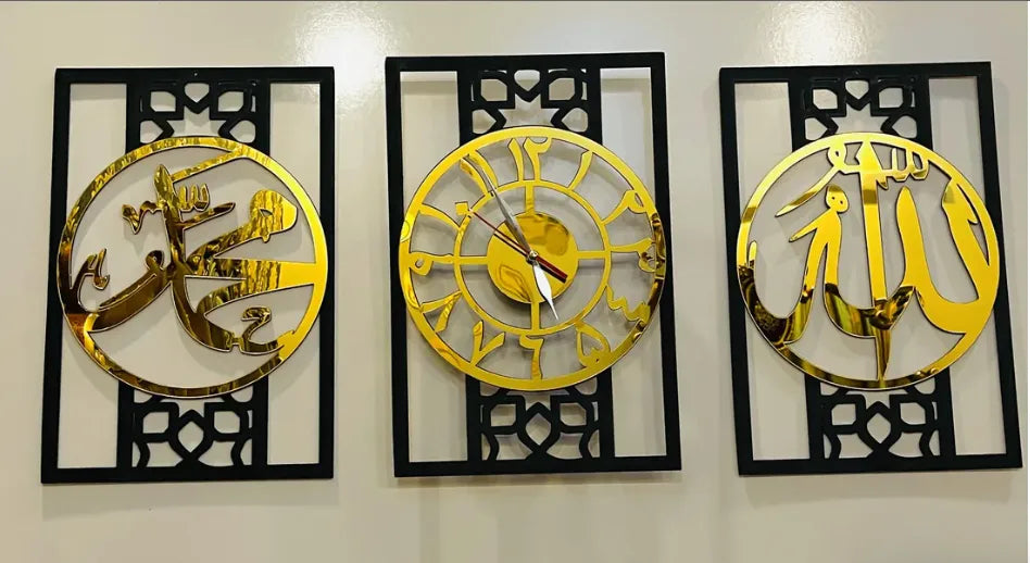 ZF Modern Wall Clock | Clock Hanging Decor | 3D DIY Laser Cut Cnc | Wall Art Design Decoration | Home Decor Living Room