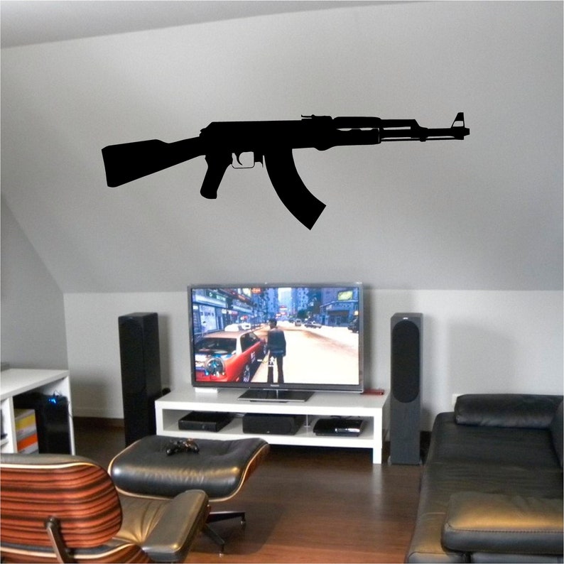 ZF AK47 Wooden Led Sign Lamp, Custom AK47 Wall Light, RGB Led Wall Lights, Custom Wall Sign, Game Room Led Light, Home Decor, Birthday Gift