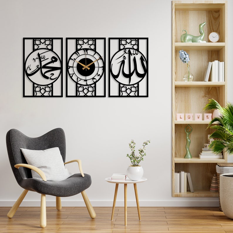 ZF Modern Wall Clock | Clock Hanging Decor | 3D DIY Laser Cut Cnc | Wall Art Design Decoration | Home Decor Living Room