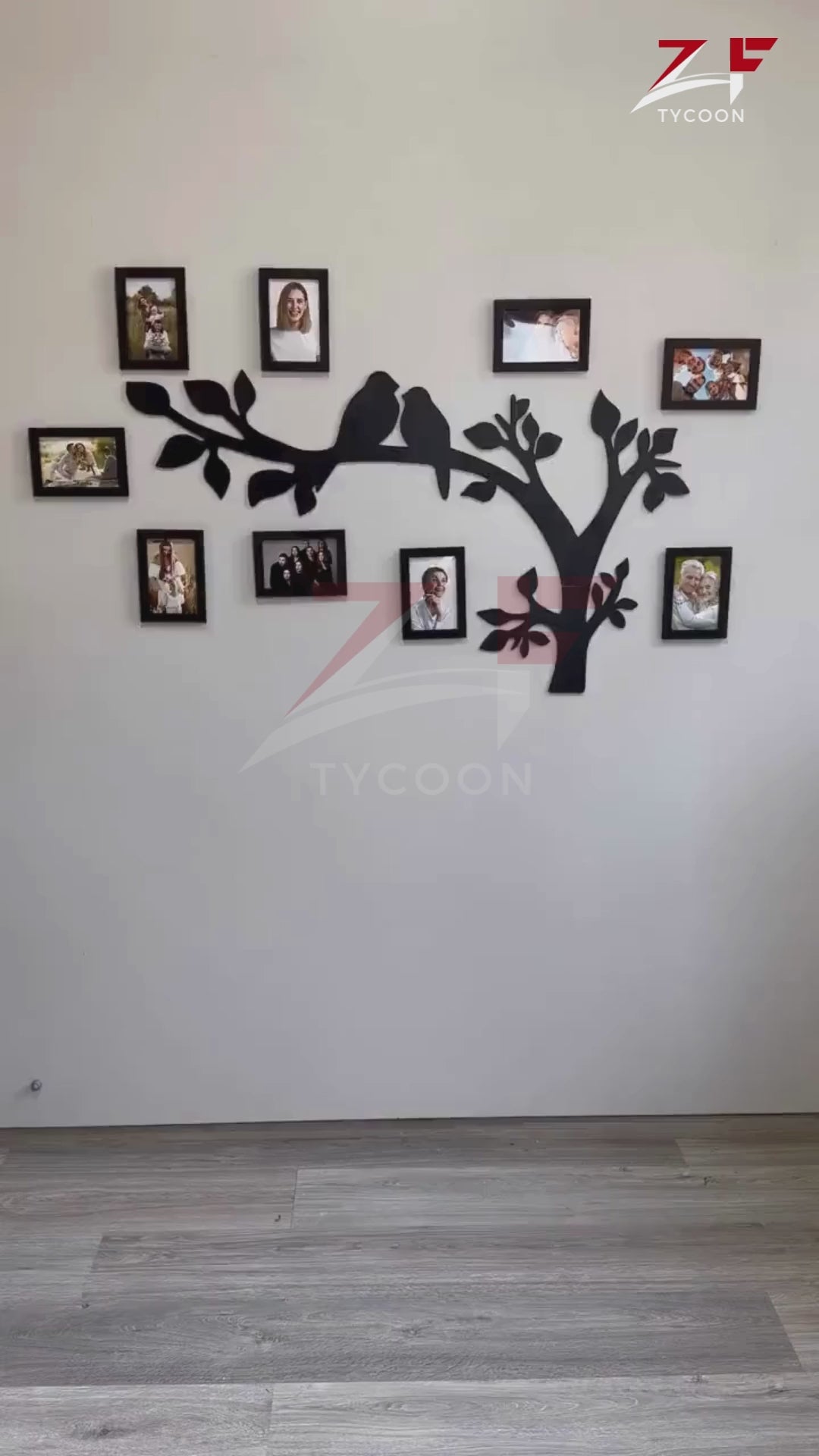 ZF Family Tree Wall Art Photo Collage, Family Tree Charts, 8-9 FramesFamily Photos In Wooden Frames, Wooden Tree of Life, Wooden Family Tree