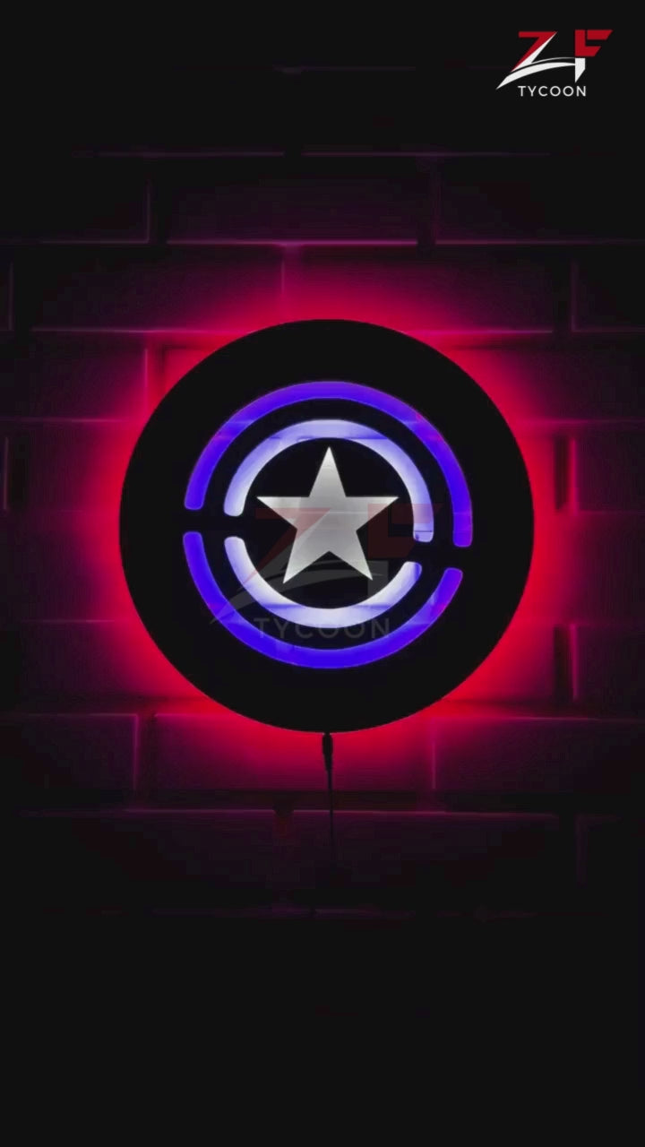 ZF Captain America Shield | Glowing Wall Art